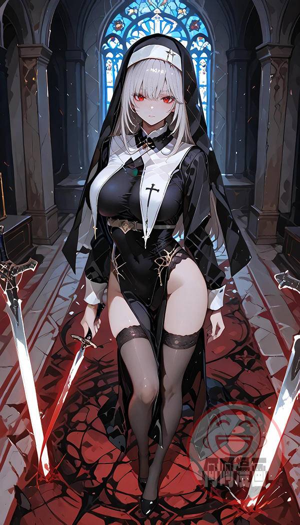 sexy nun black stockings 性感修女黑丝-pixiv插画-作品交流服务
