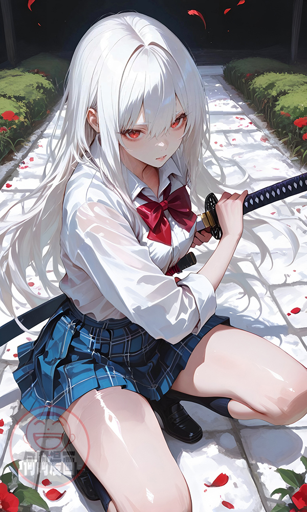 JK（school girl） 拔刀-pixiv插画-作品交流服务