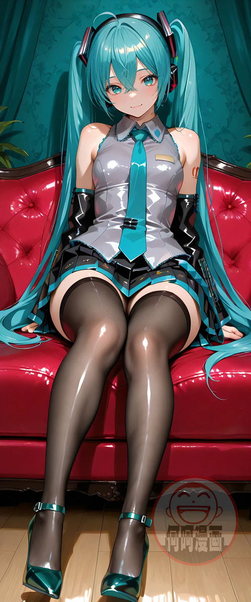 Miku 初音 black stockings-pixiv插画-作品交流服务