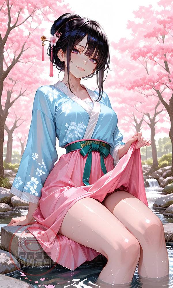 汉服女孩 Hanfu girl-pixiv插画-作品交流服务