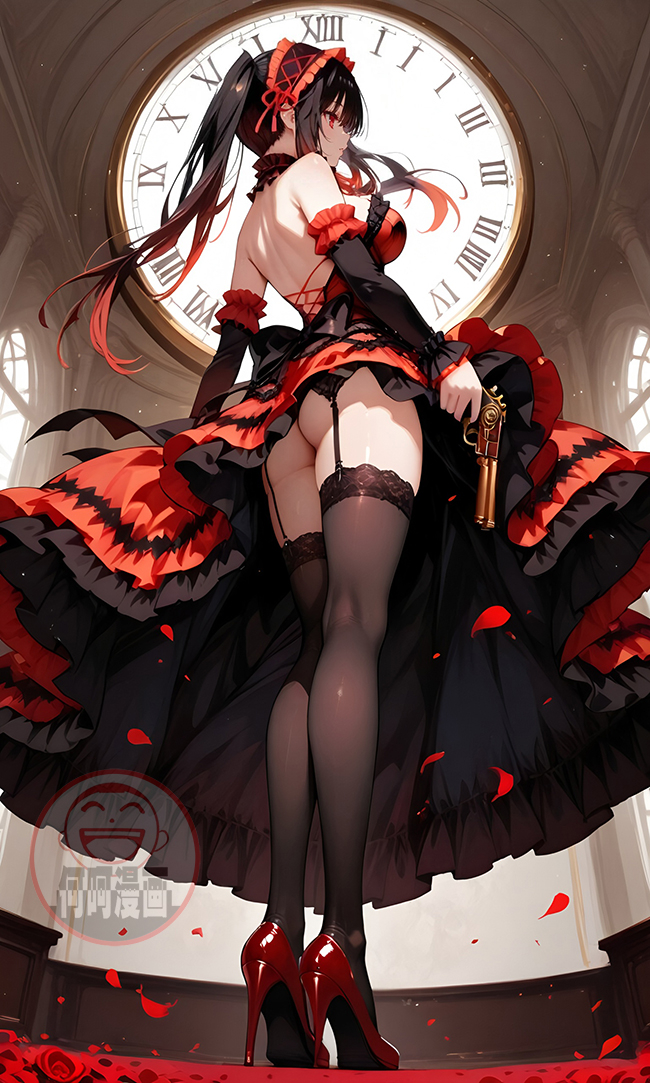 时崎狂三 Kurumi Tokisaki 黑丝 stocking-pixiv插画-作品交流服务