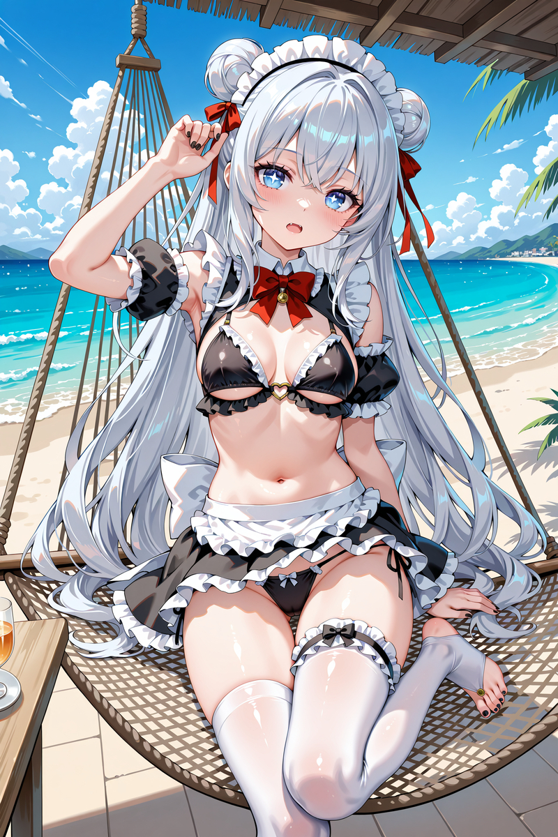 恶毒女仆装（总觉得差点意思，直到加点红色）-pixiv插画-作品交流服务