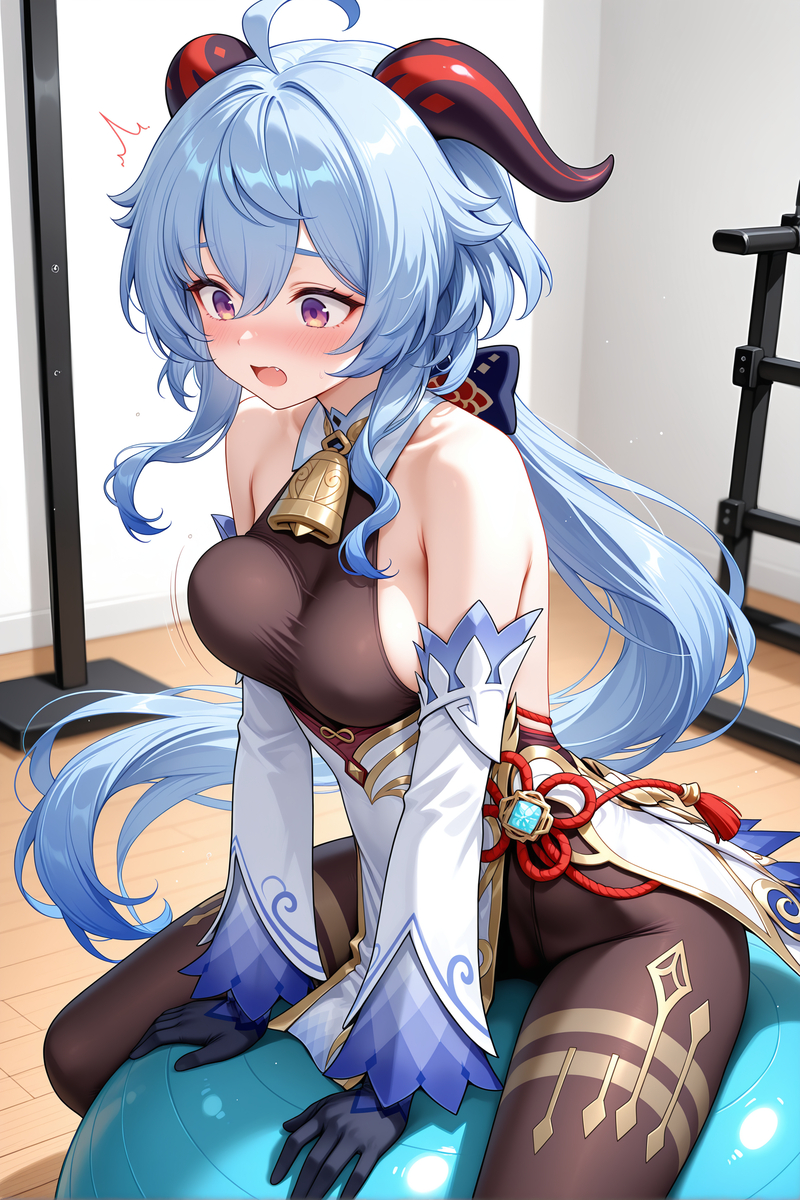 图片[8]-甘雨：就要玩大的瑜伽球（健身中）-pixiv插画-作品交流服务