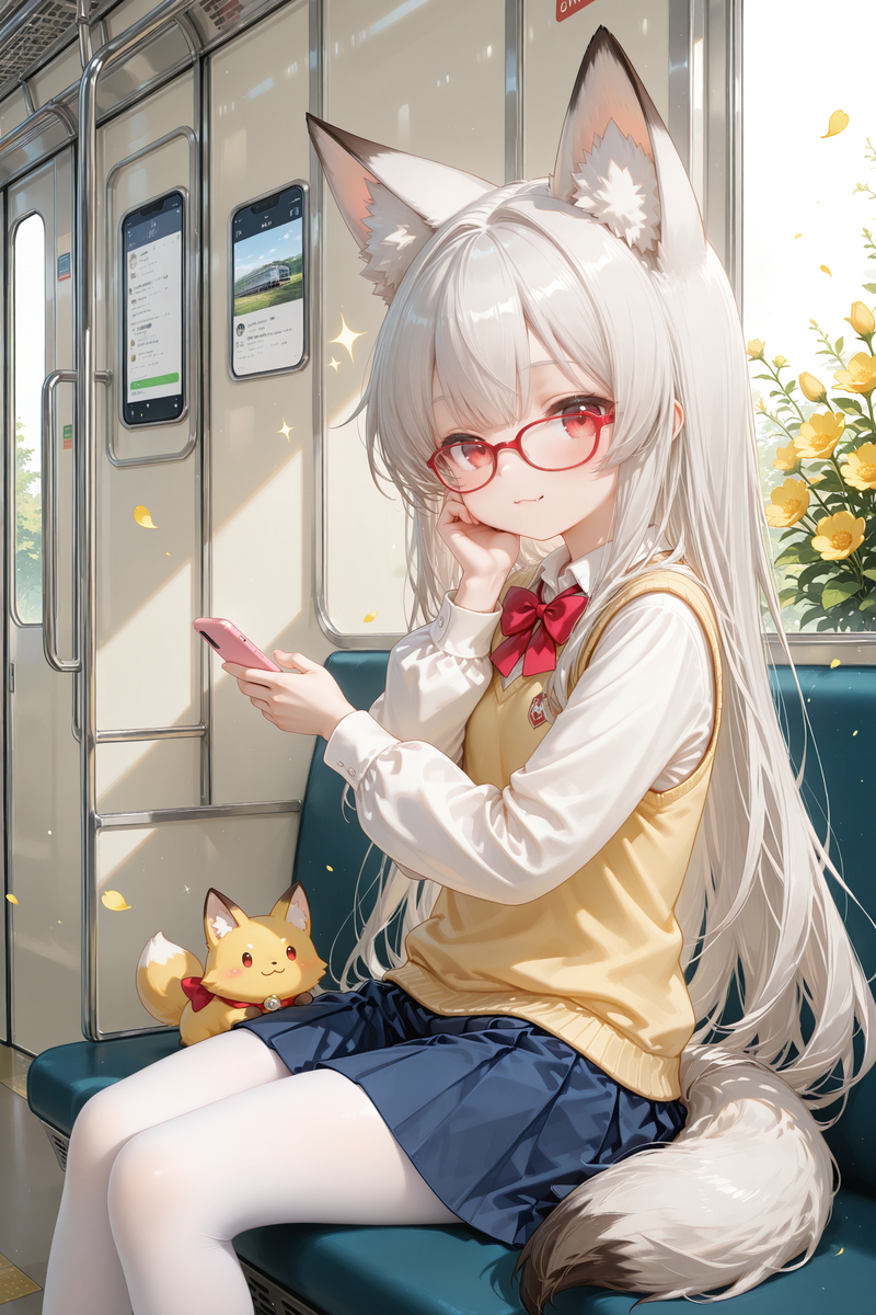 白毛狐狸龙娘-pixiv插画-作品交流服务