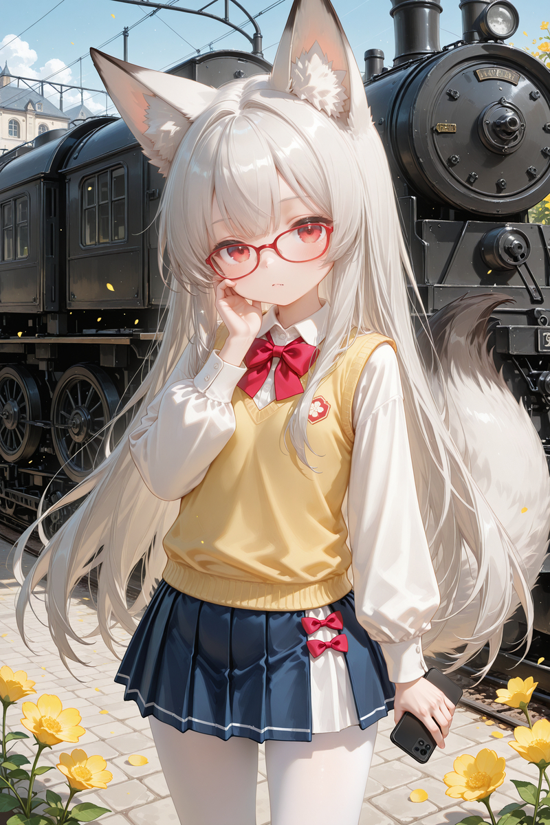 白毛狐狸龙娘-pixiv插画-作品交流服务