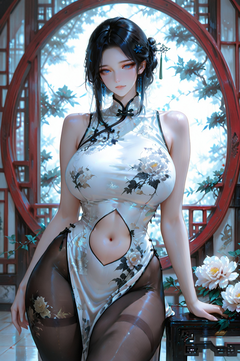 熟女旗袍-pixiv插画-作品交流服务