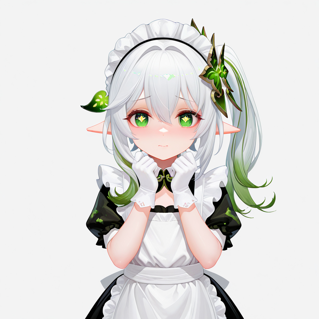 纳西妲——白丝小女仆-pixiv插画-作品交流服务