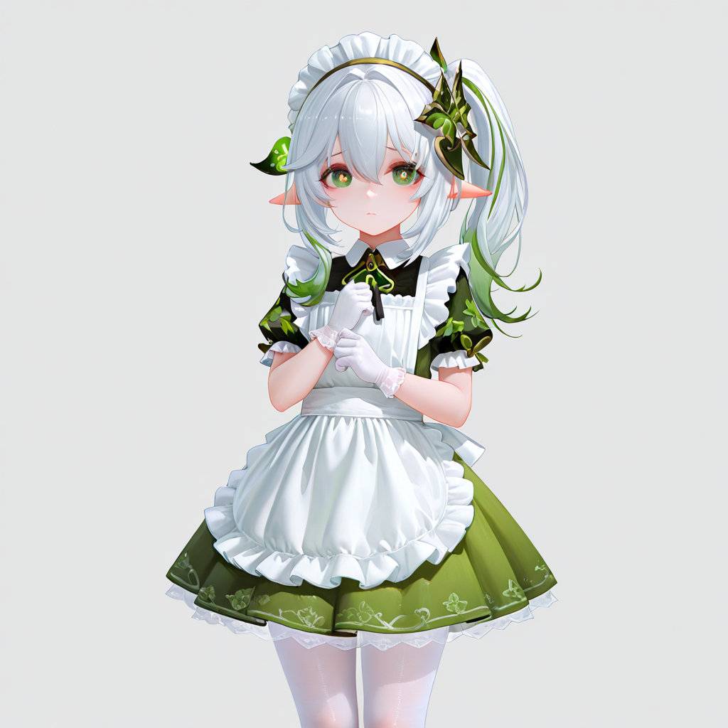 图片[13]-纳西妲——白丝小女仆-pixiv插画-作品交流服务