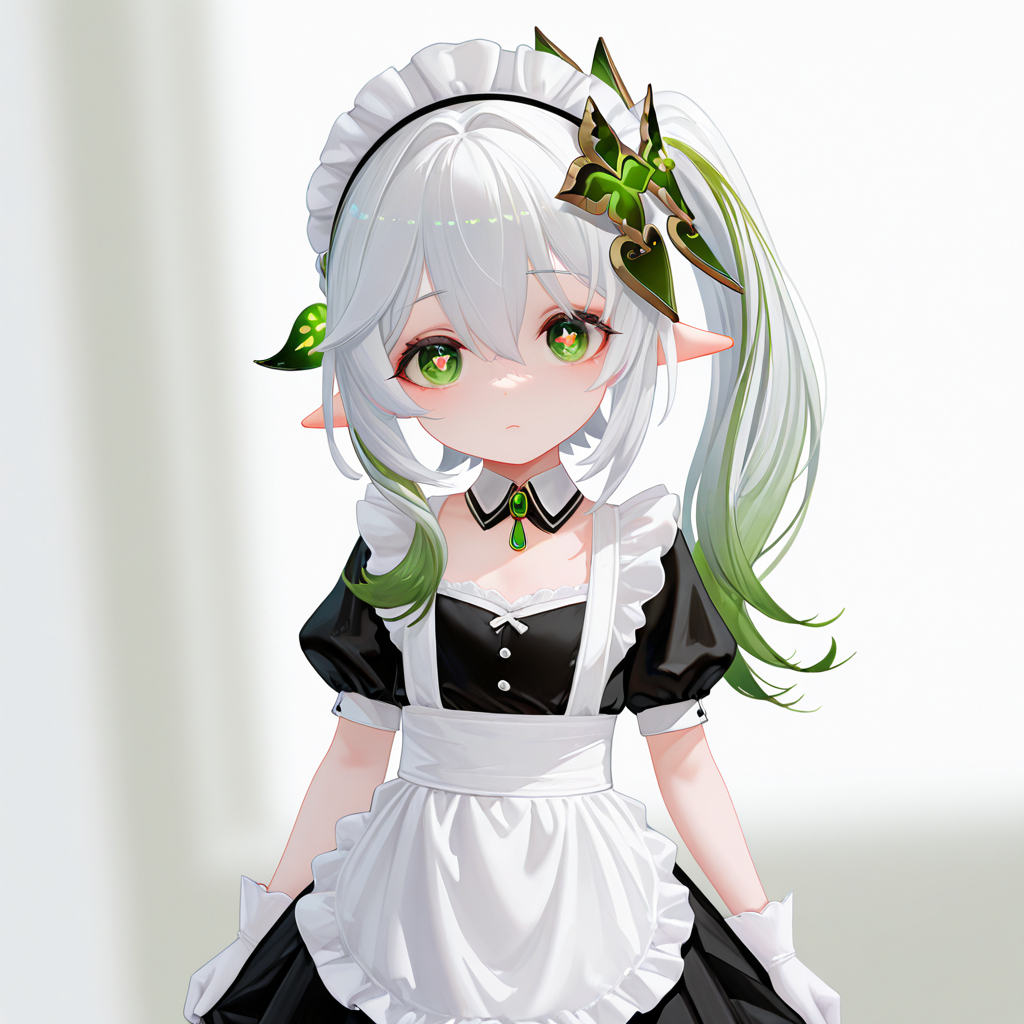 纳西妲——白丝小女仆-pixiv插画-作品交流服务