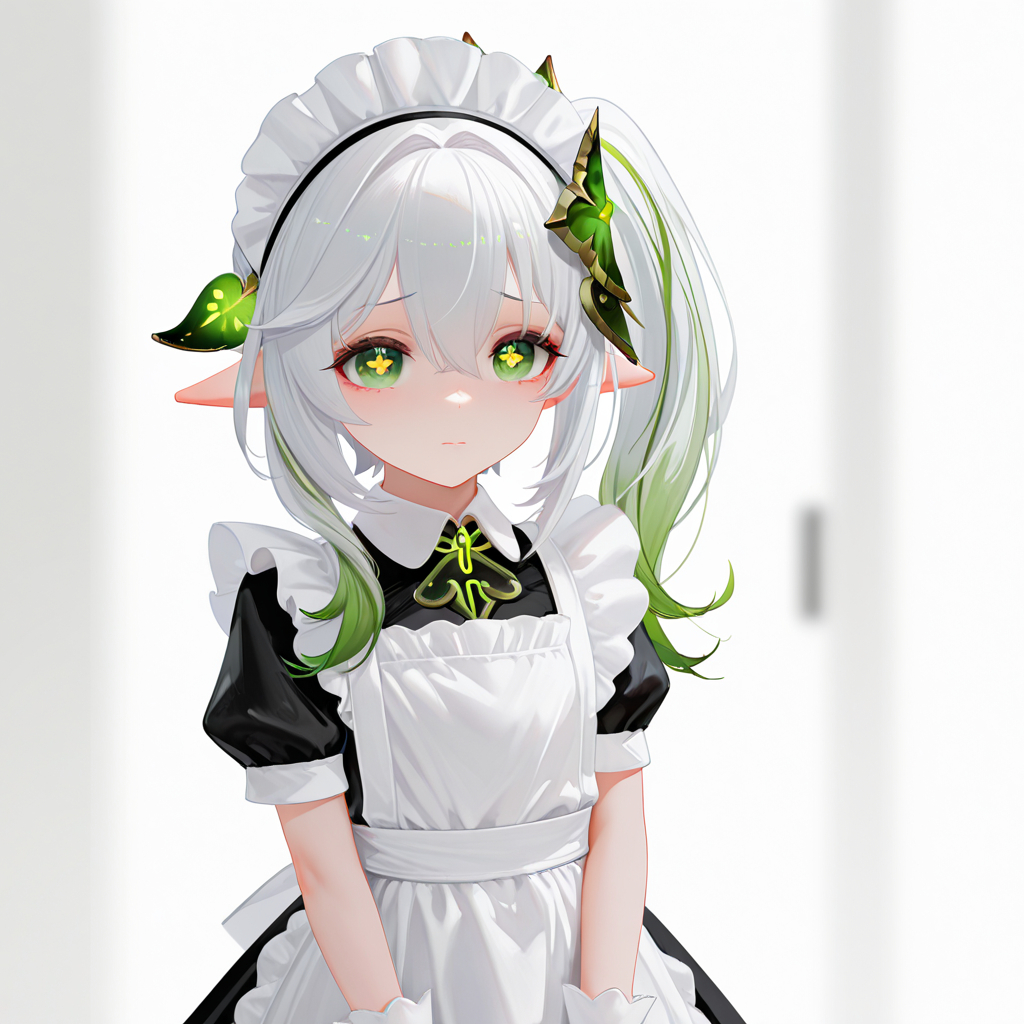 纳西妲——白丝小女仆-pixiv插画-作品交流服务