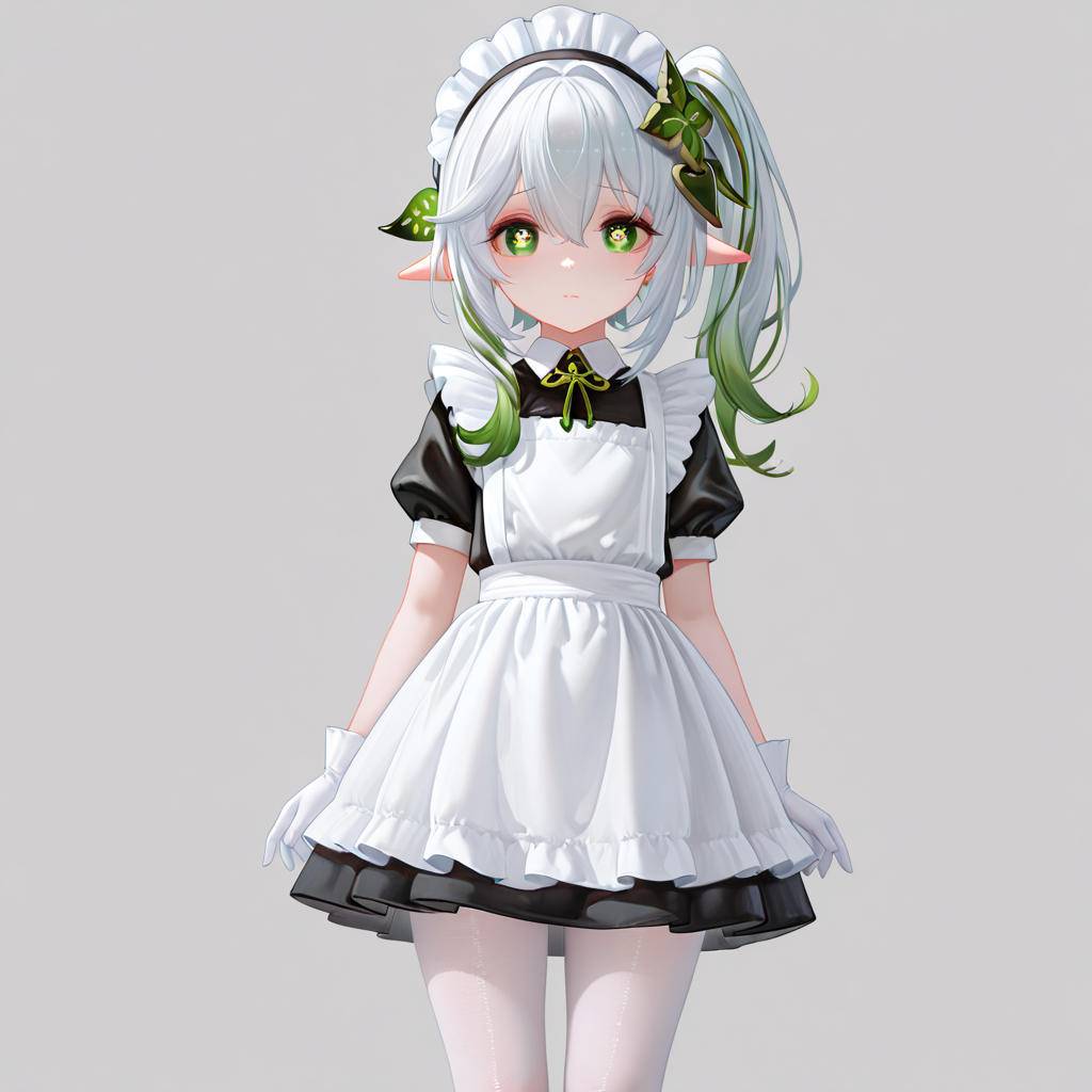 图片[5]-纳西妲——白丝小女仆-pixiv插画-作品交流服务