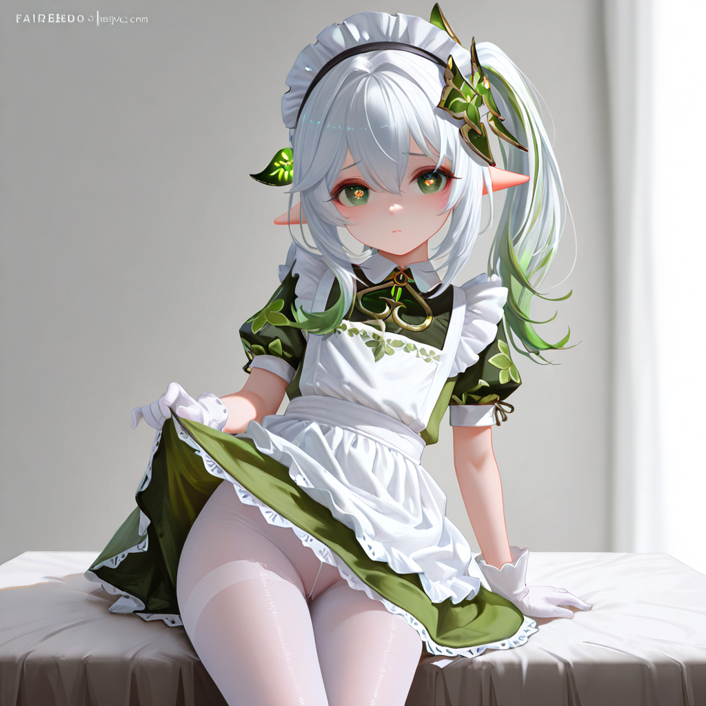 图片[7]-纳西妲——白丝小女仆-pixiv插画-作品交流服务