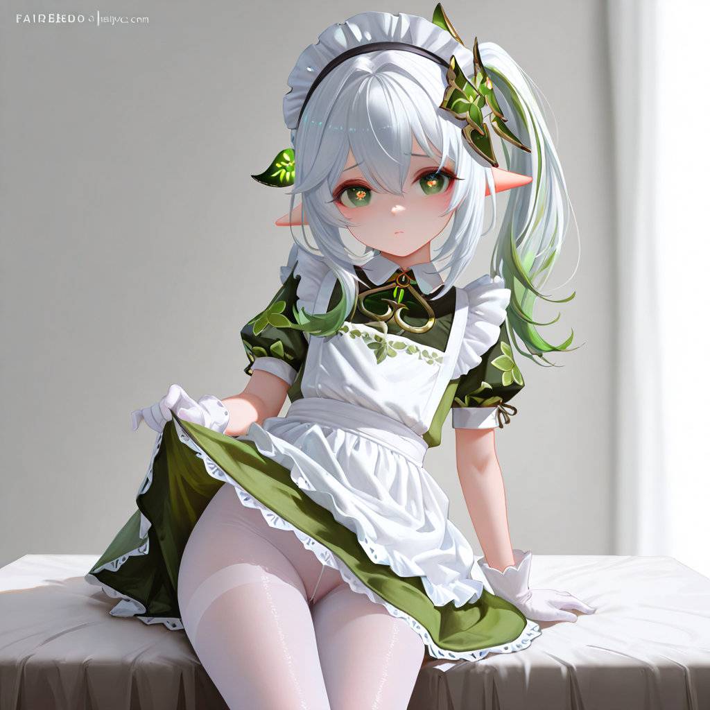图片[7]-纳西妲——白丝小女仆-pixiv插画-作品交流服务