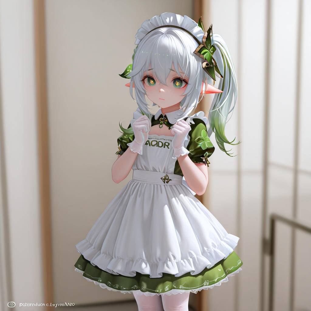 图片[8]-纳西妲——白丝小女仆-pixiv插画-作品交流服务