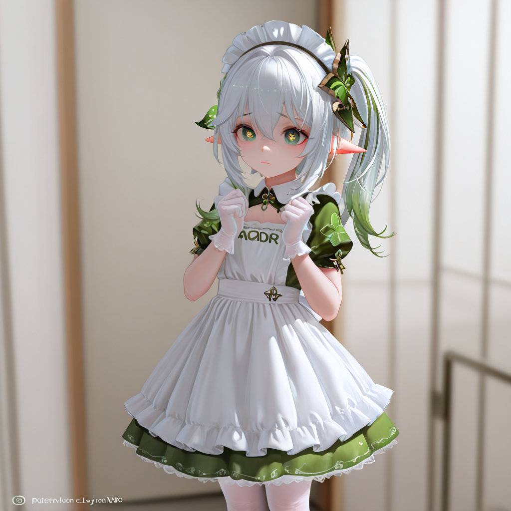 图片[8]-纳西妲——白丝小女仆-pixiv插画-作品交流服务