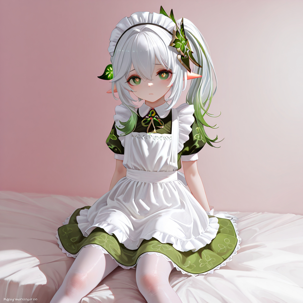 图片[10]-纳西妲——白丝小女仆-pixiv插画-作品交流服务