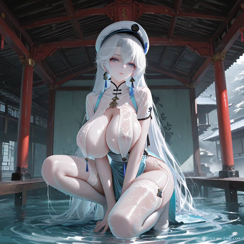 长廊净水，古风魅惑-pixiv插画-作品交流服务