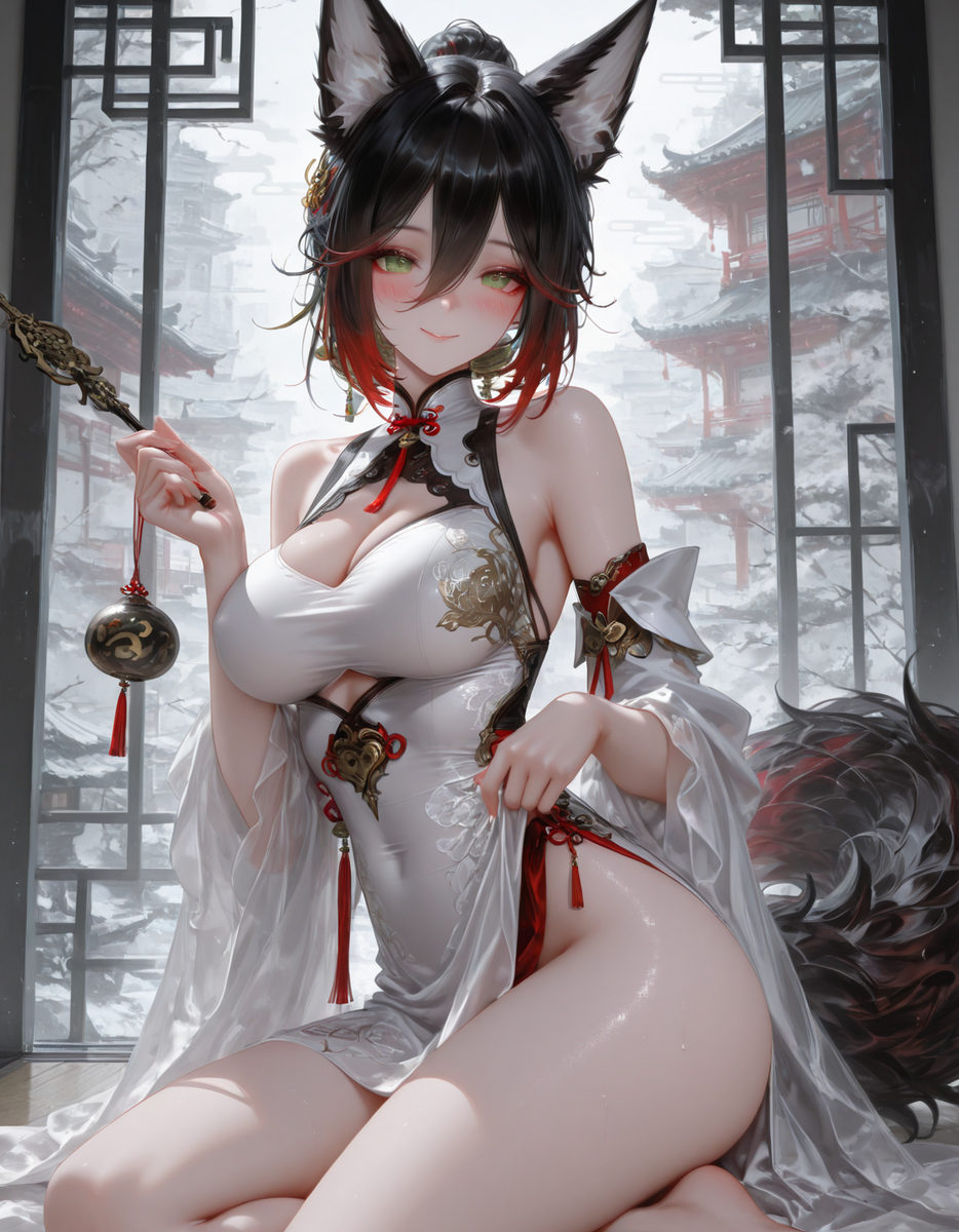 旗袍大停云-pixiv插画-作品交流服务