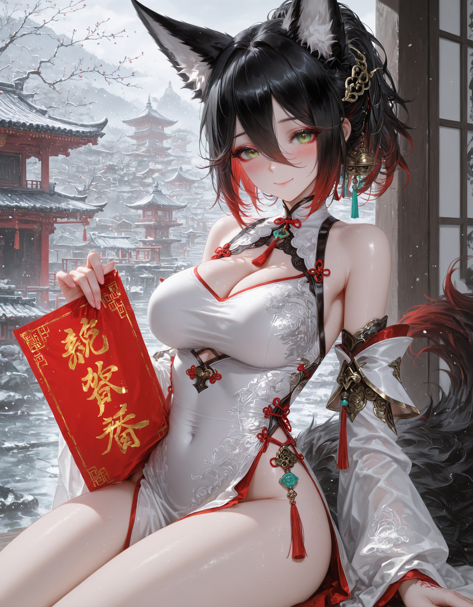 旗袍大停云-pixiv插画-作品交流服务