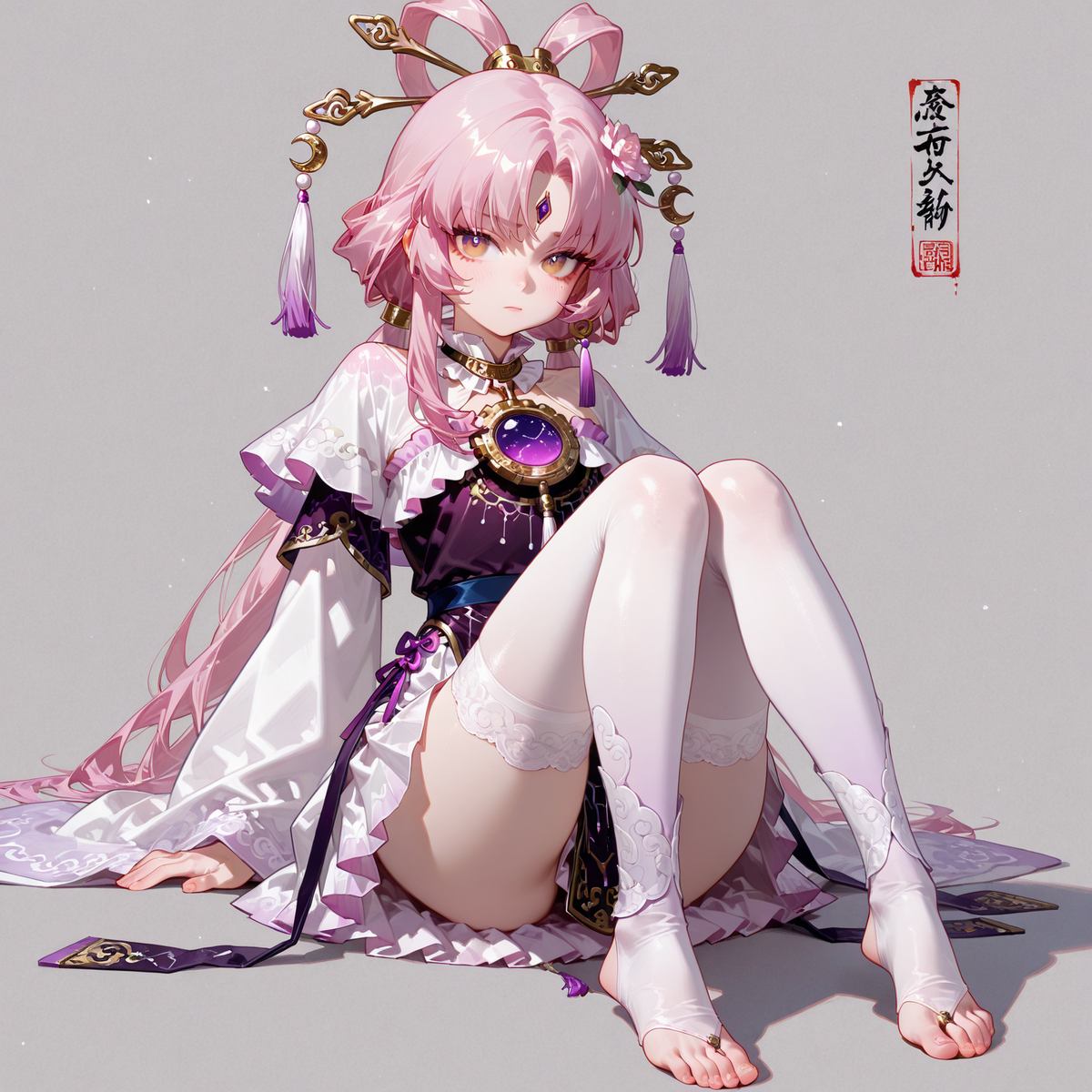 汉服白丝小符玄-pixiv插画-作品交流服务