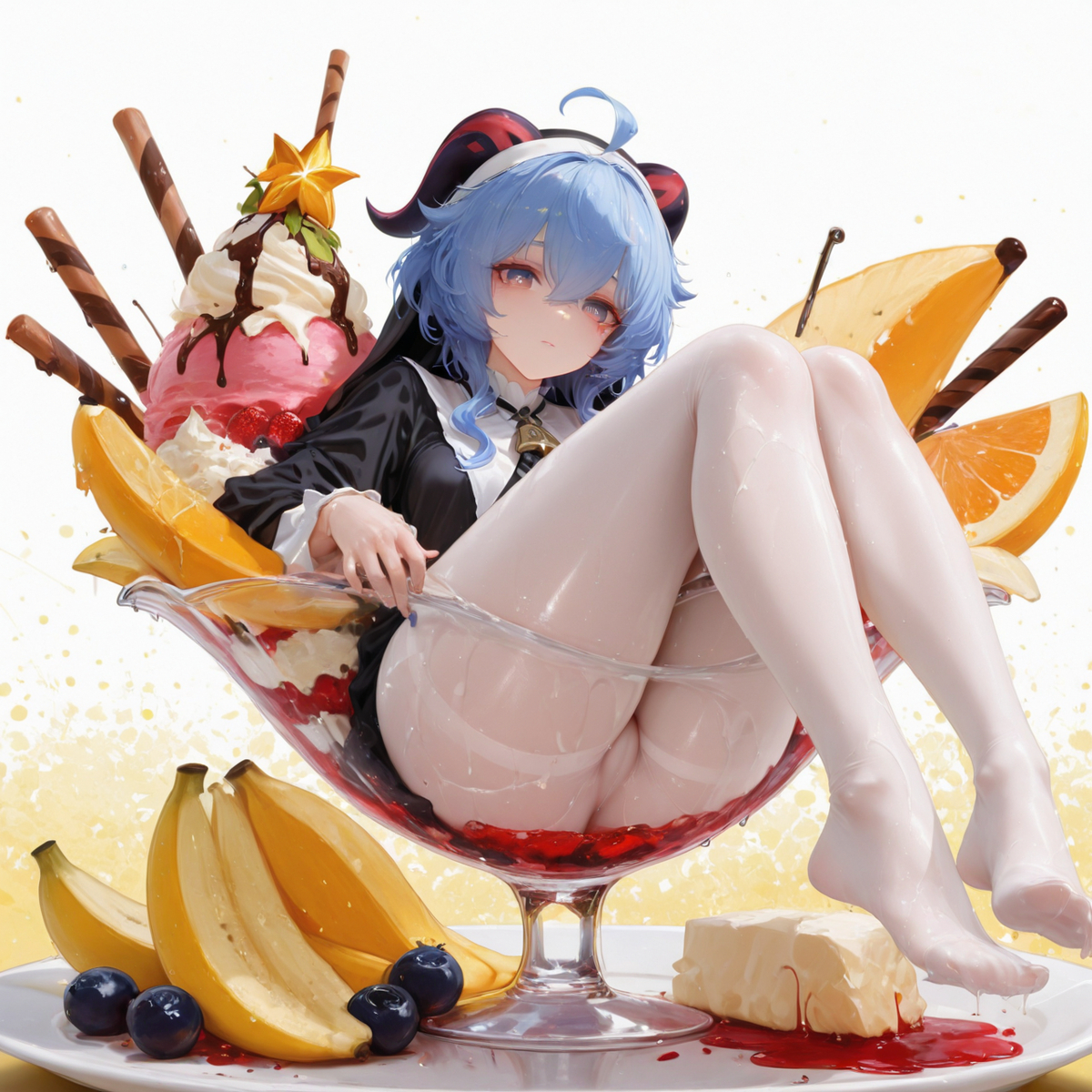 炎炎夏日，要来一份椰羊特调吗~-pixiv插画-作品交流服务