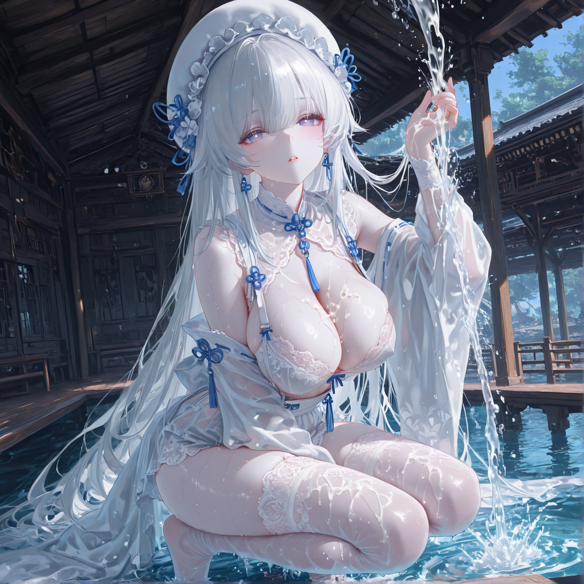 戏水-pixiv插画-作品交流服务