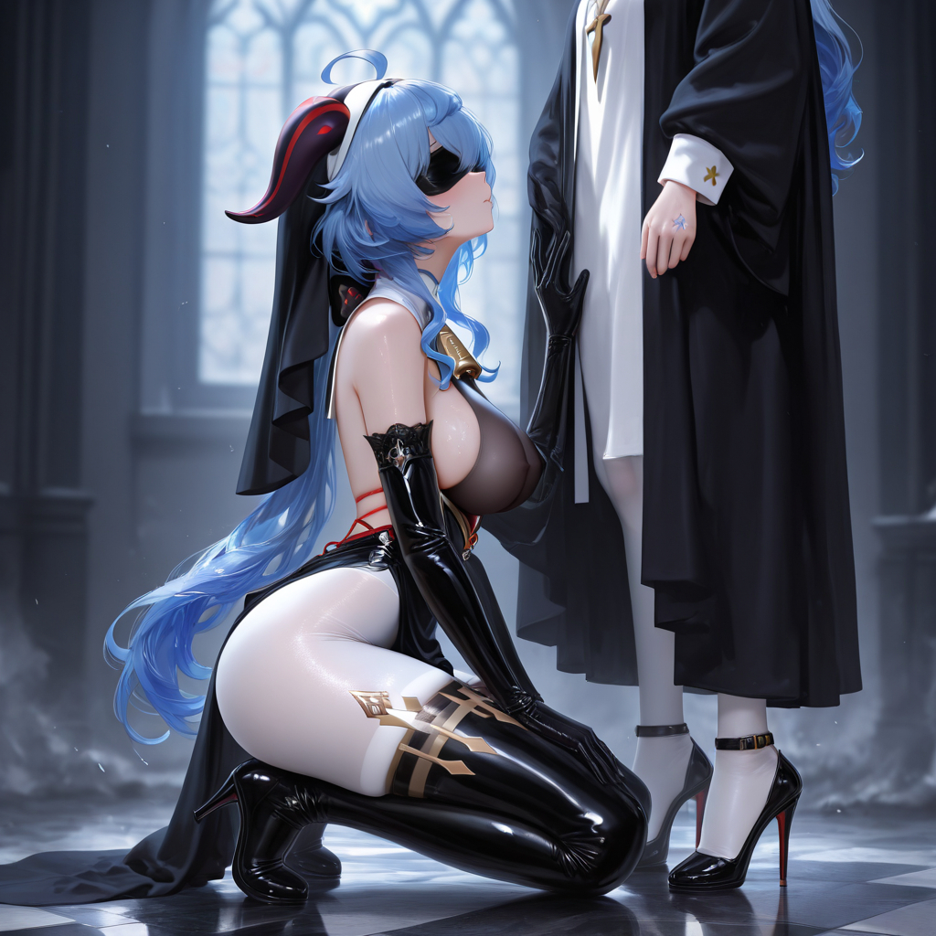 甘雨~黑修女2-pixiv插画-作品交流服务