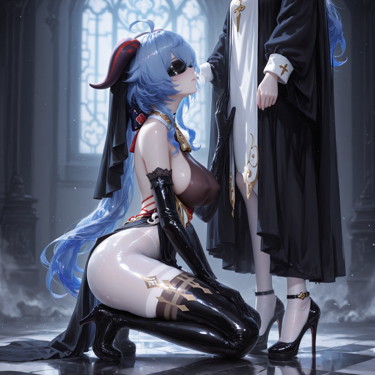 甘雨~黑修女2（修订）-pixiv插画-作品交流服务