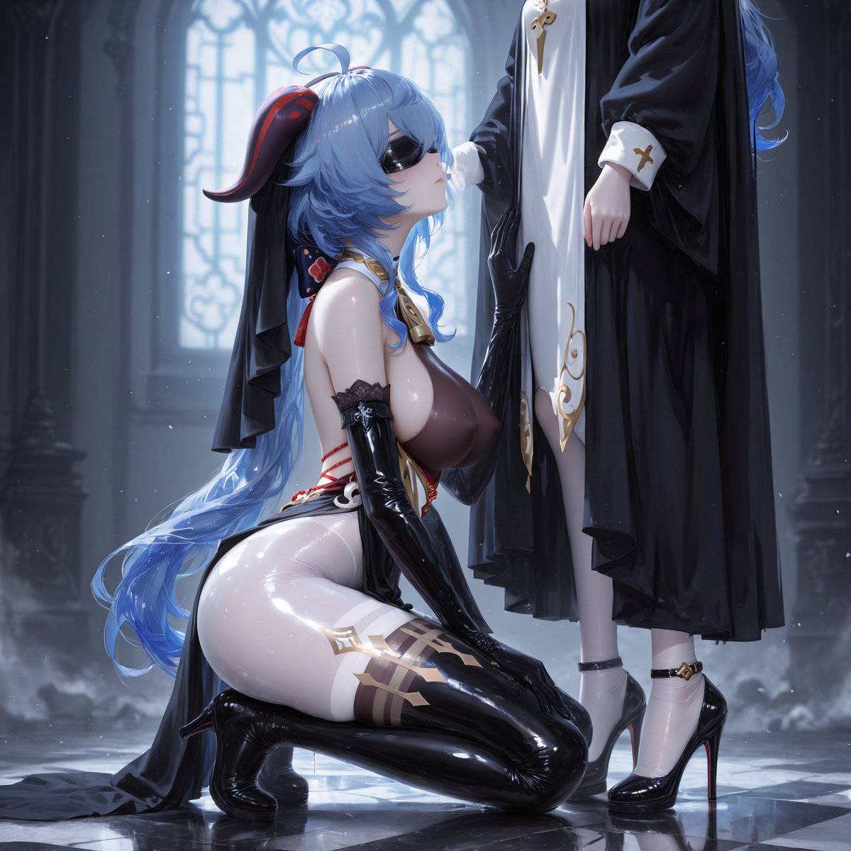 甘雨~黑修女2（修订）-pixiv插画-作品交流服务