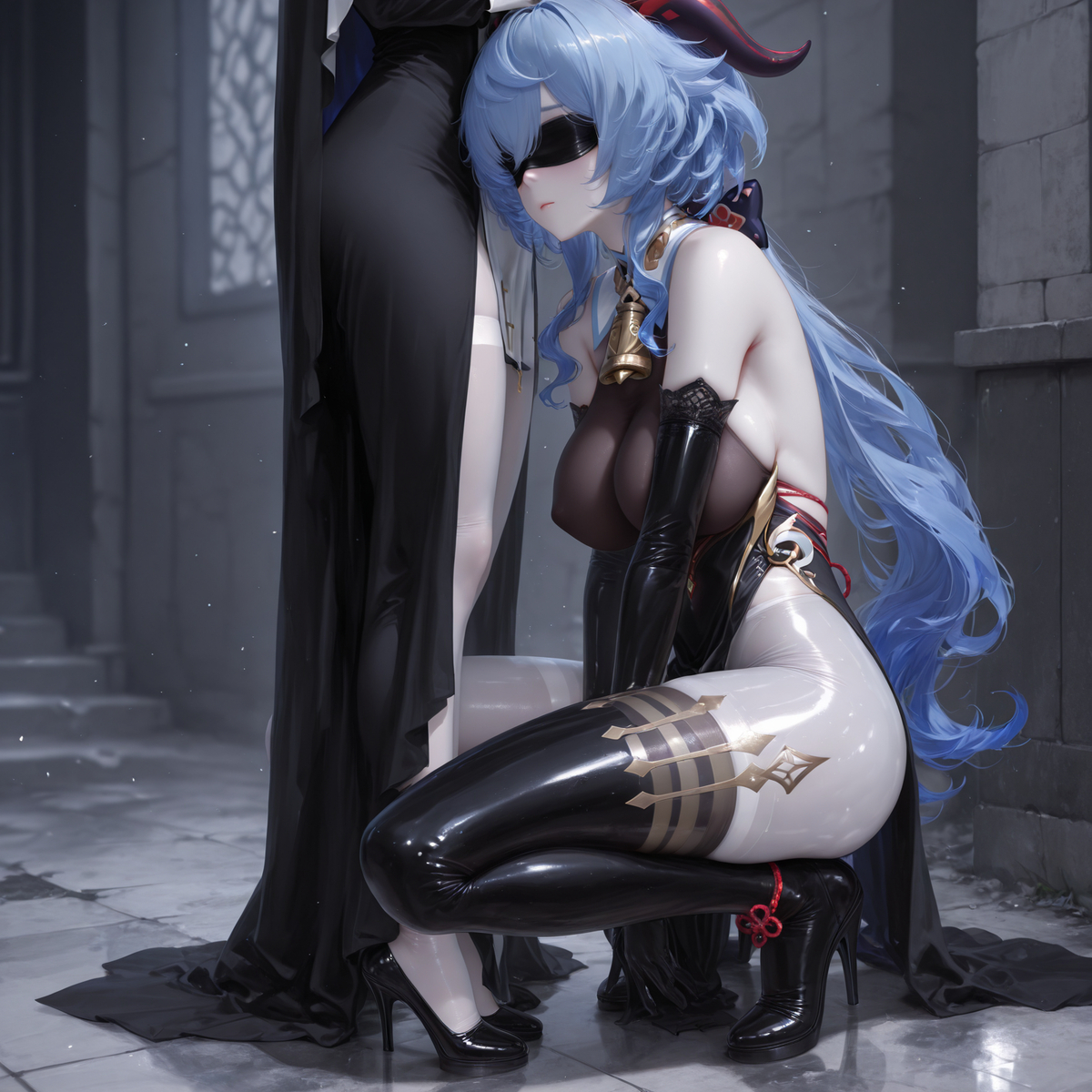 甘雨~黑修女4-pixiv插画-作品交流服务