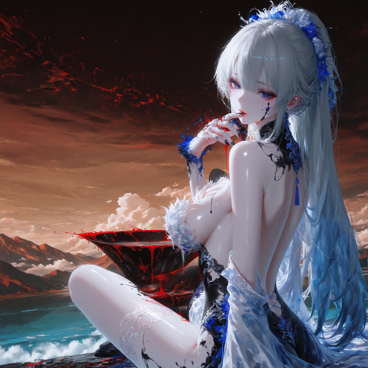 夜取火云山，雪女何时归-pixiv插画-作品交流服务