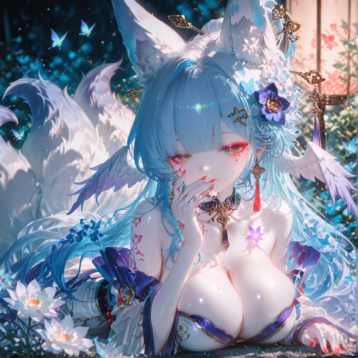 鸟+九尾狐=？-pixiv插画-作品交流服务