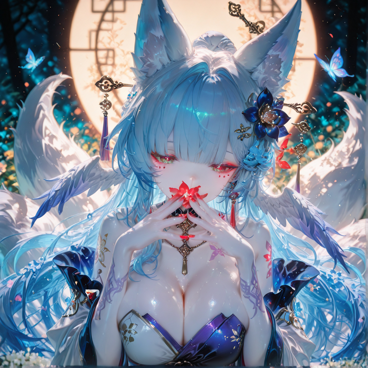 鸟+九尾狐=？-pixiv插画-作品交流服务