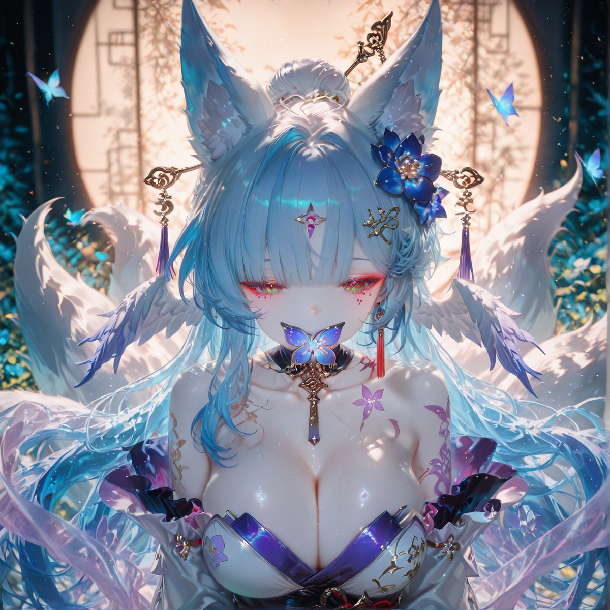 鸟+九尾狐=？-pixiv插画-作品交流服务