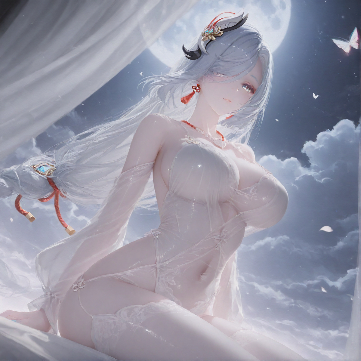 【申鹤】月之下-pixiv插画-作品交流服务