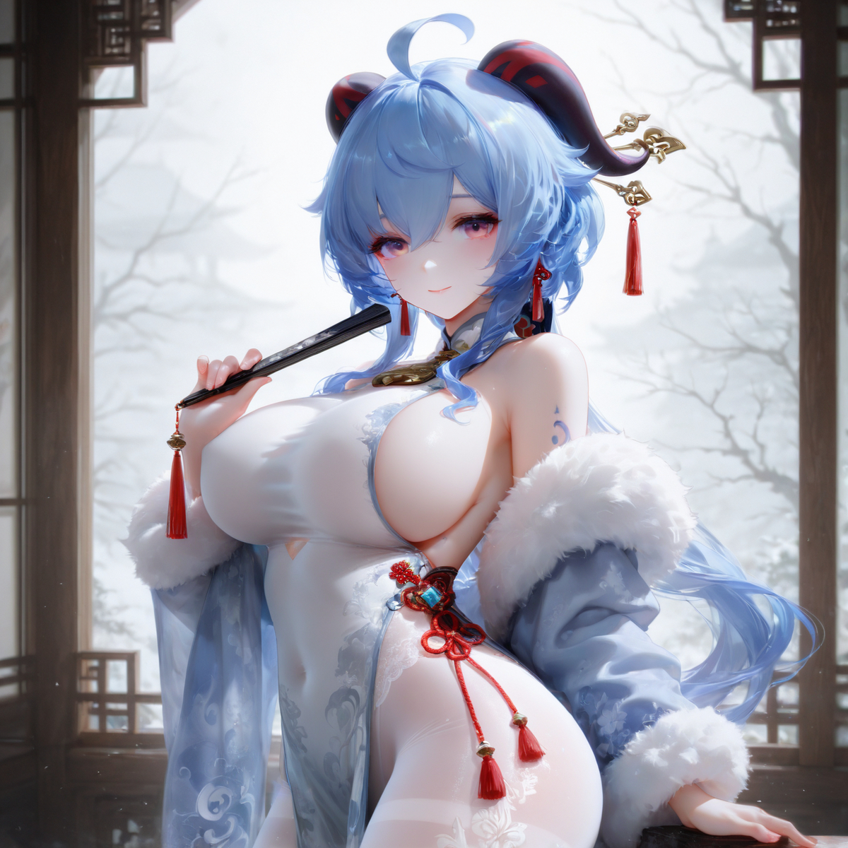 【甘雨】一曲秋华了，梧桐迎朔风-pixiv插画-作品交流服务