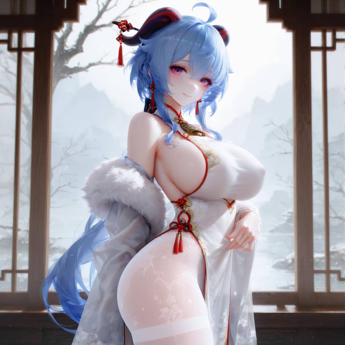 【甘雨】一曲秋华了，梧桐迎朔风-pixiv插画-作品交流服务