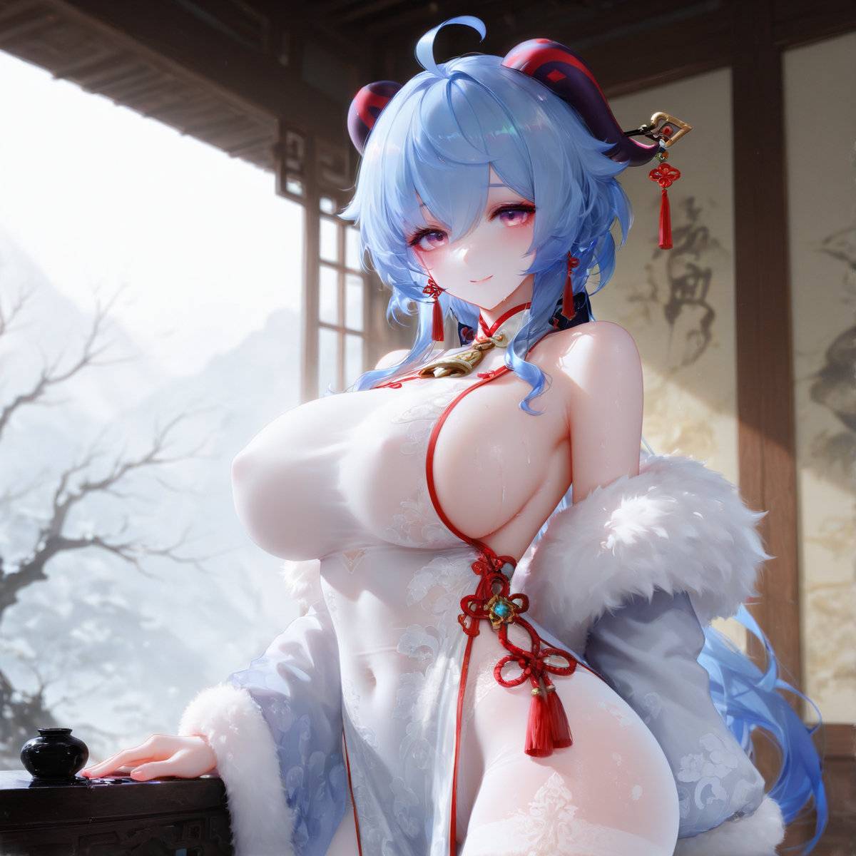 图片[5]-【甘雨】一曲秋华了，梧桐迎朔风-pixiv插画-作品交流服务