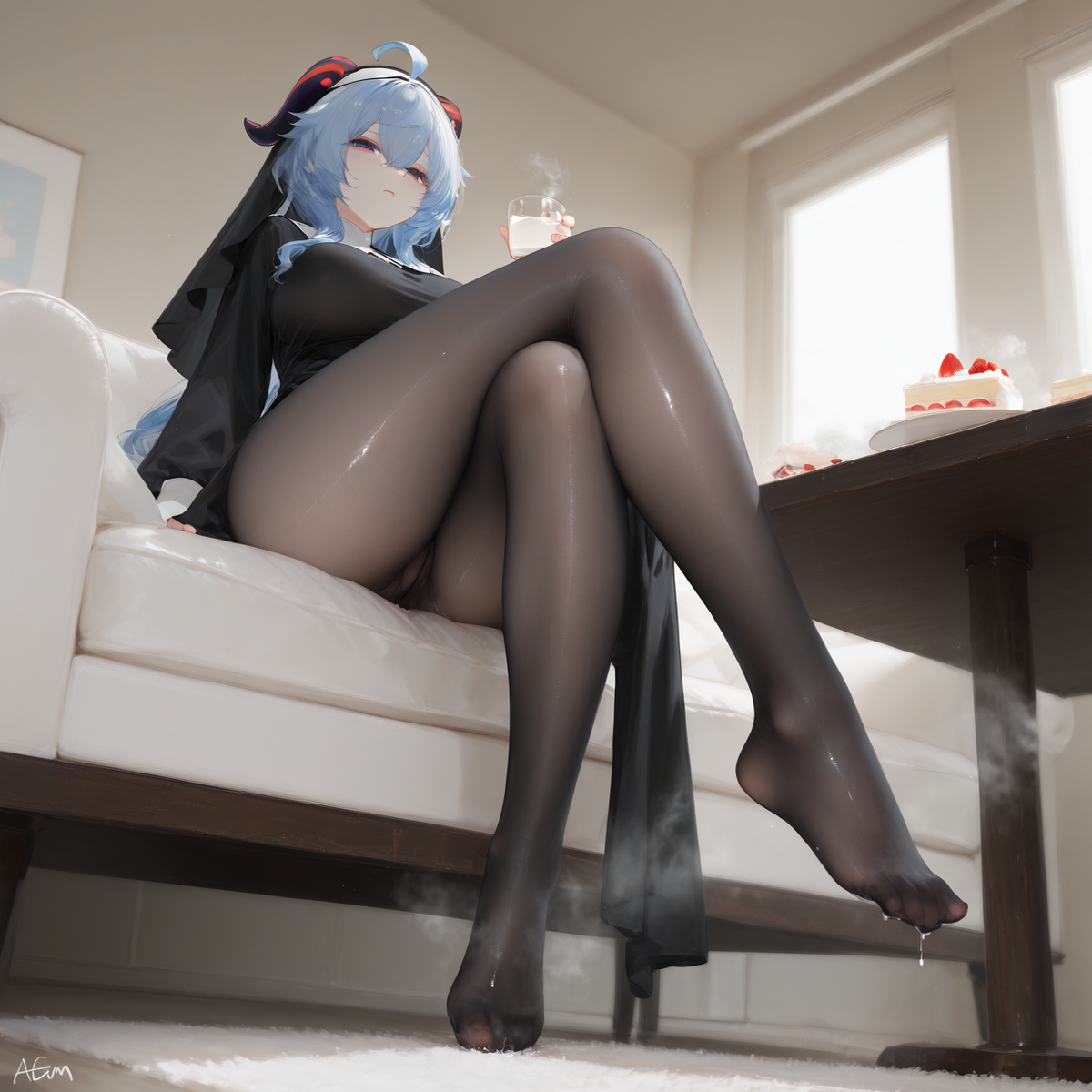 【甘雨】修女加黑丝-pixiv插画-作品交流服务