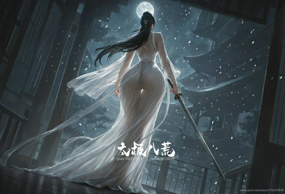 月下 美人背-pixiv插画-作品交流服务