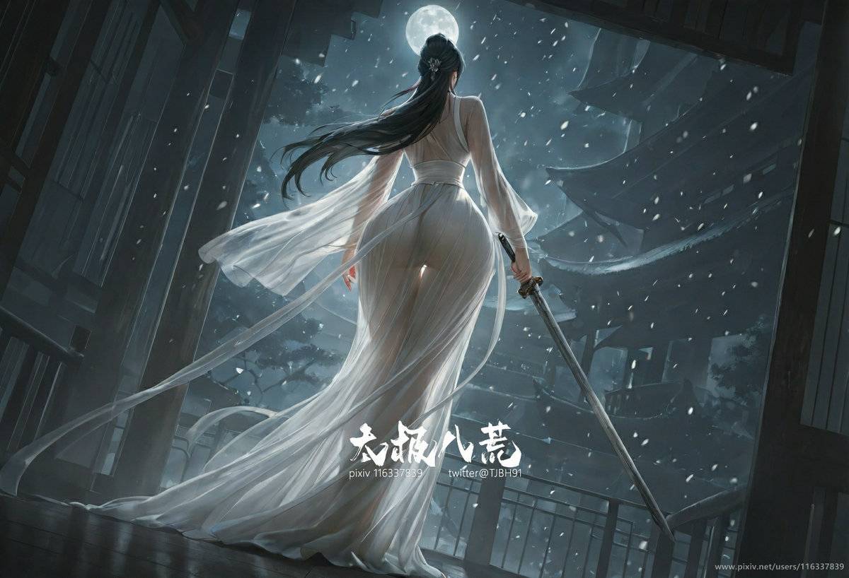 月下 美人背-pixiv插画-作品交流服务