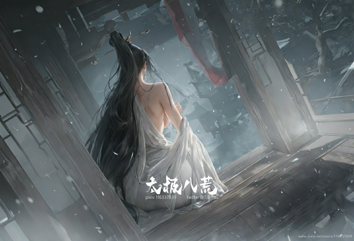 月下 美人背-pixiv插画-作品交流服务