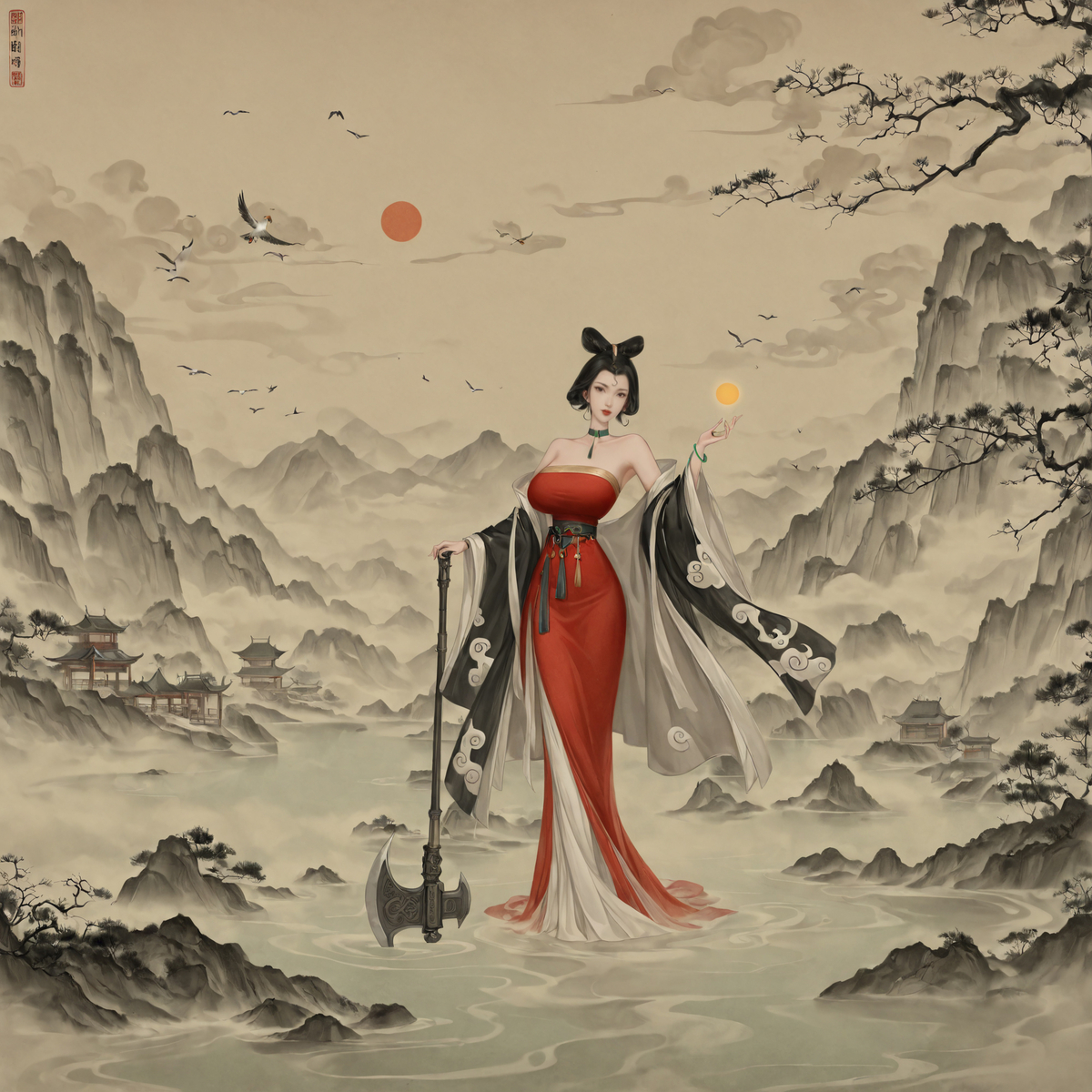 Beauty in the Scroll-pixiv插画-作品交流服务