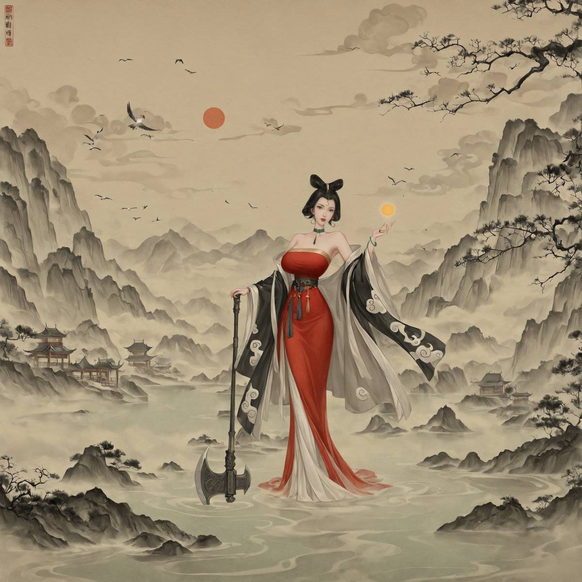 Beauty in the Scroll-pixiv插画-作品交流服务