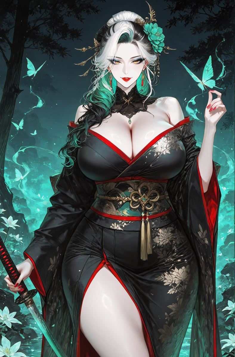 Kimono and Katana-pixiv插画-作品交流服务