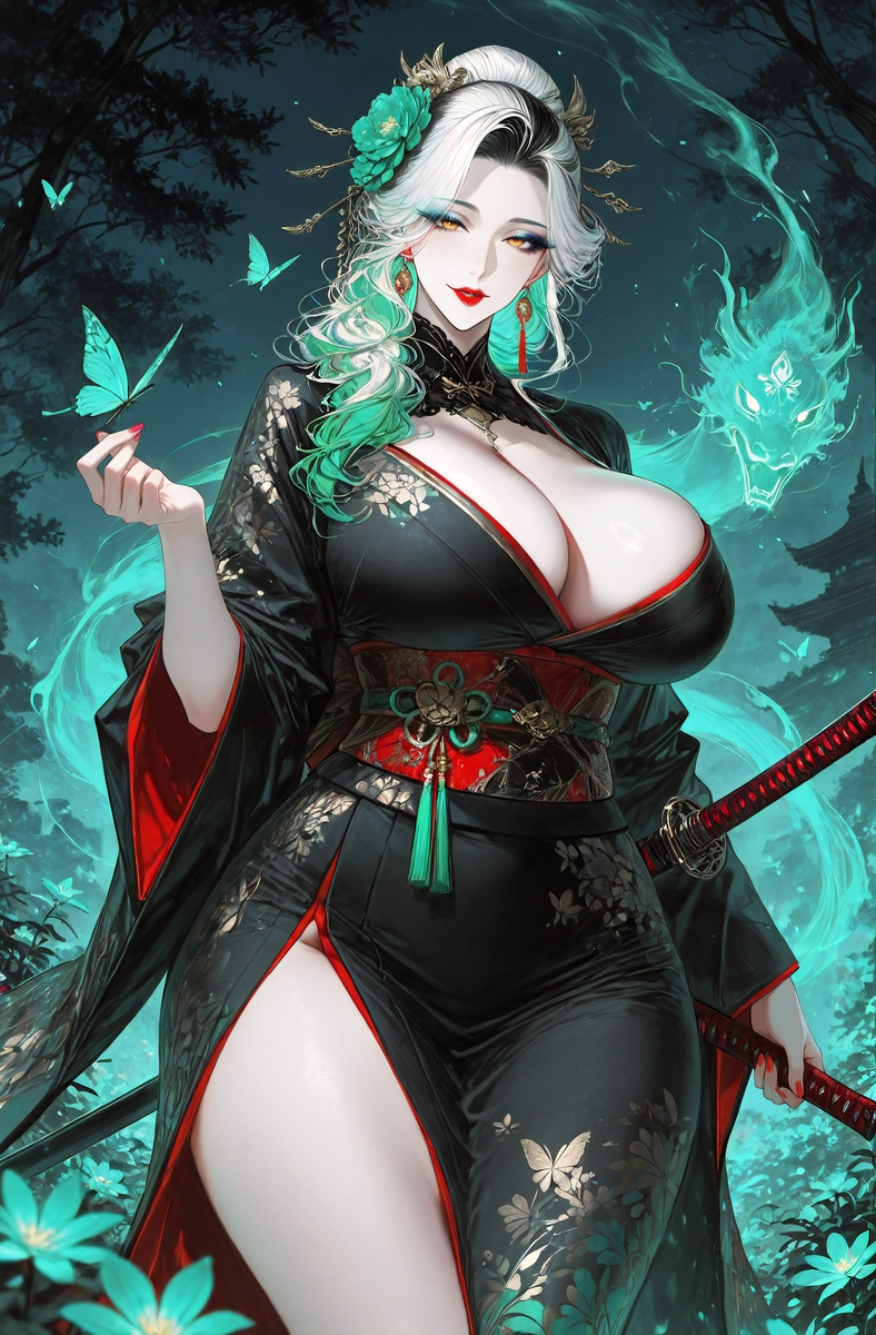 Kimono and Katana-pixiv插画-作品交流服务