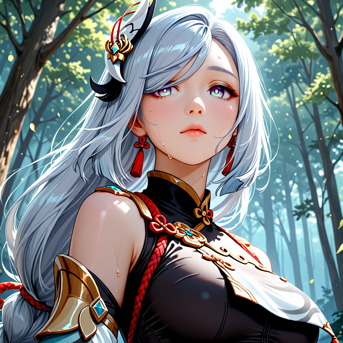 shenhe 申鶴-pixiv插画-作品交流服务