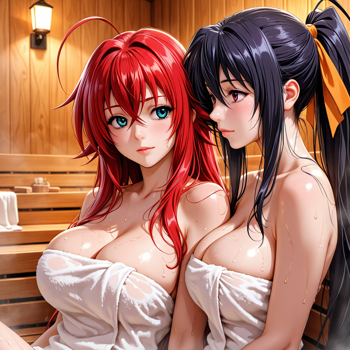 Rias Gremory x Akeno Himejima-pixiv插画-作品交流服务