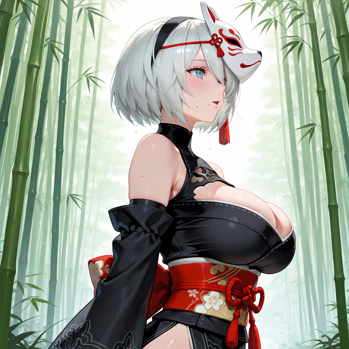 2b (bamboo forest) 7200 pic-pixiv插画-作品交流服务