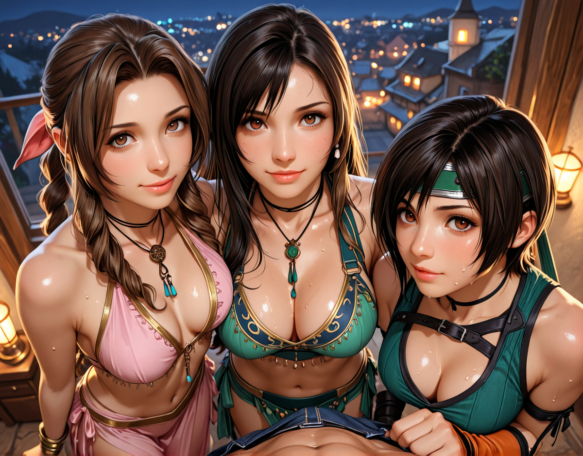Yuffie and Tifa and Aerith-pixiv插画-作品交流服务